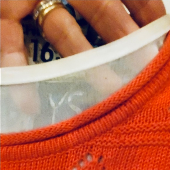 City Girl by Nancy Bolen Color Block Knit Crochet Sweater Sz. S - Picture 7 of 9